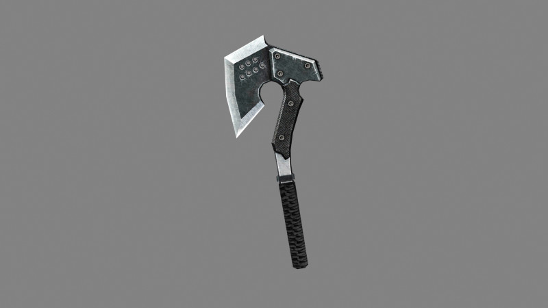Cartoon military tomahawk - iron axe 3D Модель .c4d .max .obj .3ds .fbx .stl .blend 