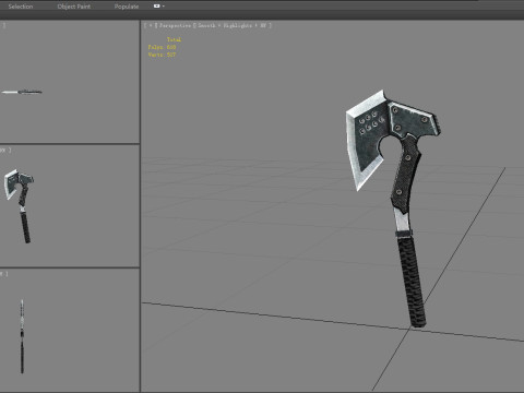 Cartoon military tomahawk - iron axe 3D Модель