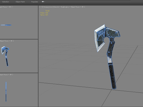 Cartoon military tomahawk - iron axe 3D Модель