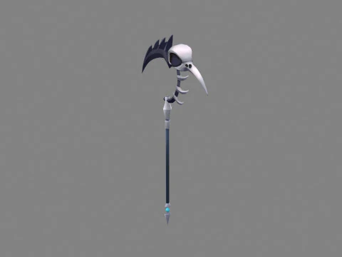 Cartoon iron sickle - grim Reaper 3D Model