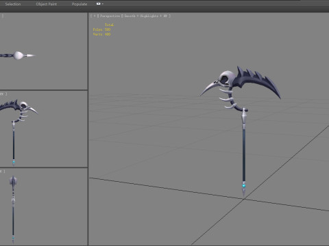 Cartoon iron sickle - grim Reaper 3Dモデル