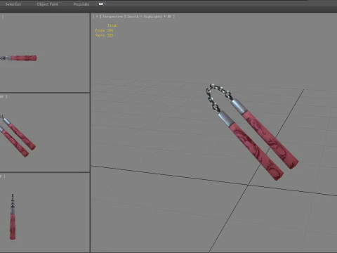 Nunchakus taiwanese jiu-jitsu 3D Model