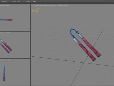Nunchakus taiwanese jiu-jitsu 3D Model
