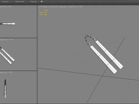 Nunchakus taiwanese jiu-jitsu 3D Model