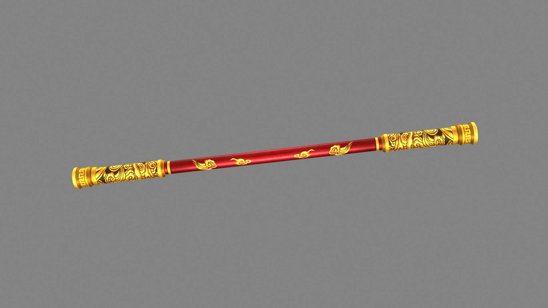 Stick - goku weapon - gold hoop - iron rod 3D Model .c4d .max .obj .3ds .fbx .stl .blend
