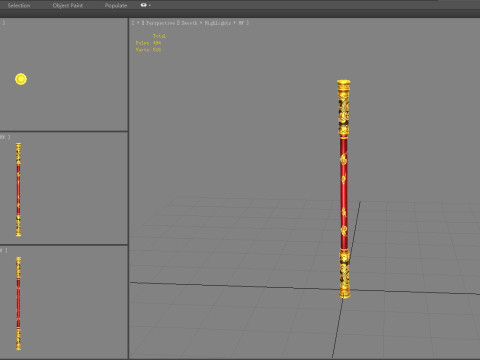 Stick - goku weapon - gold hoop - iron rod Modelo 3D