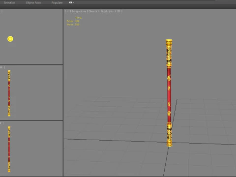 Stick - goku weapon - gold hoop - iron rod 3D Model
