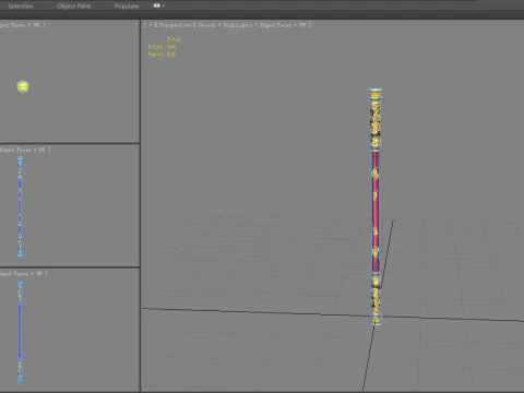 Stick - goku weapon - gold hoop - iron rod 3D Model