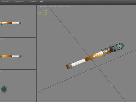 Baseball bat - wooden stick 3D Model