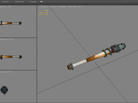Baseball bat - wooden stick 3D Model