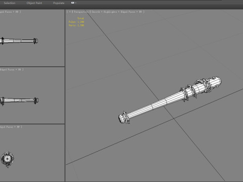 Baseball bat - wooden stick 3D Model