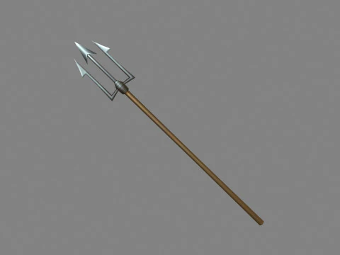 만화 날카로운 작살 - 물고기 창 3D 모델