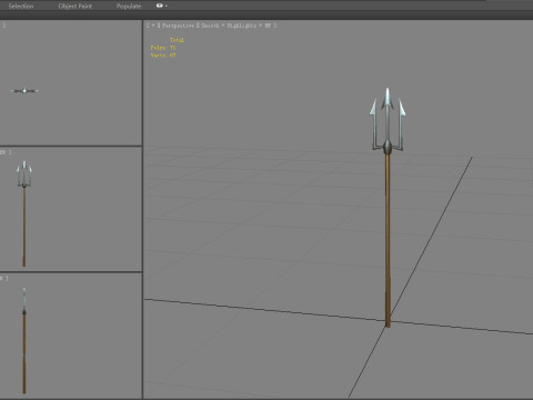 Cartoon sharp harpoon - fish spear 3D Model