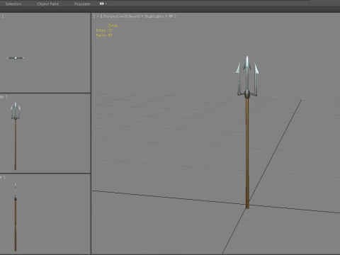 Cartoon sharp harpoon - fish spear 3D Model