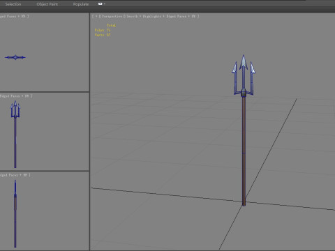 Cartoon sharp harpoon - fish spear 3D Model