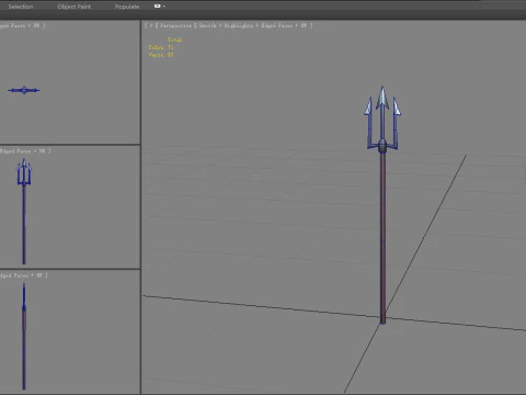 Cartoon sharp harpoon - fish spear 3D Model