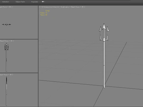 Cartoon sharp harpoon - fish spear 3D Model