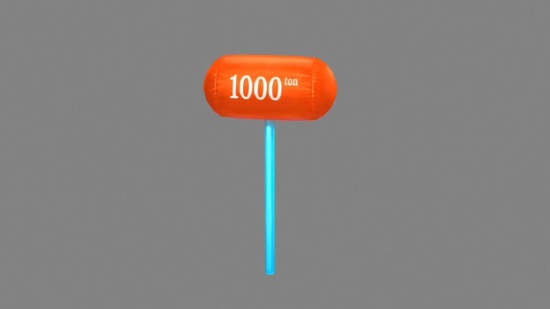 Inflatable hammer - Cartoon toy hammer Modelo 3D .c4d .max .obj .3ds .fbx .stl .blend