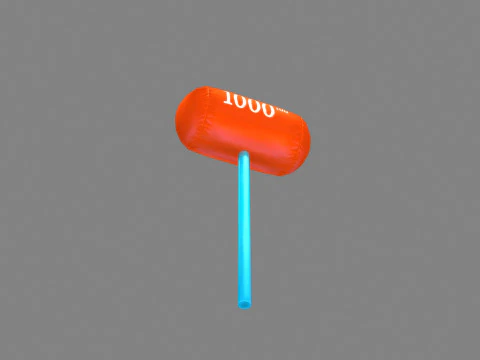 Inflatable hammer - Cartoon toy hammer 3D Model