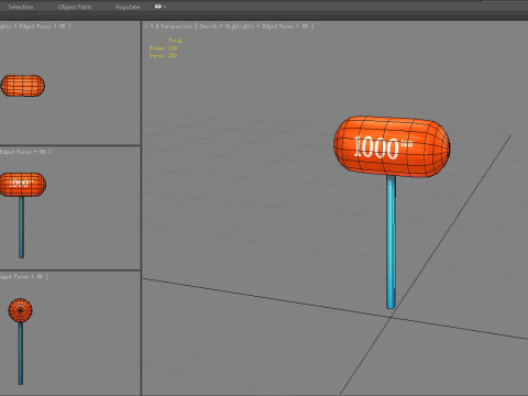Inflatable hammer - Cartoon toy hammer Modelo 3D