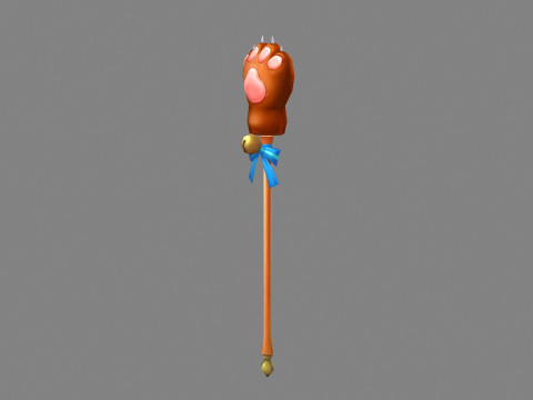 Bear Paw Staff - bear claw scepter - mage weapon 3D Модель