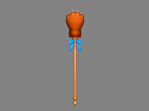 Bear Paw Staff - bear claw scepter - mage weapon 3D Модель