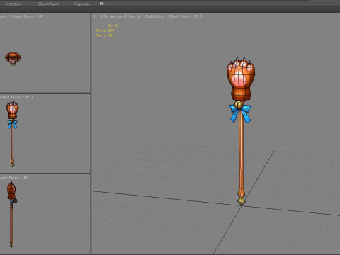 Bear Paw Staff - bear claw scepter - mage weapon 3D Модель