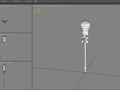 Bear Paw Staff - bear claw scepter - mage weapon 3D Модель