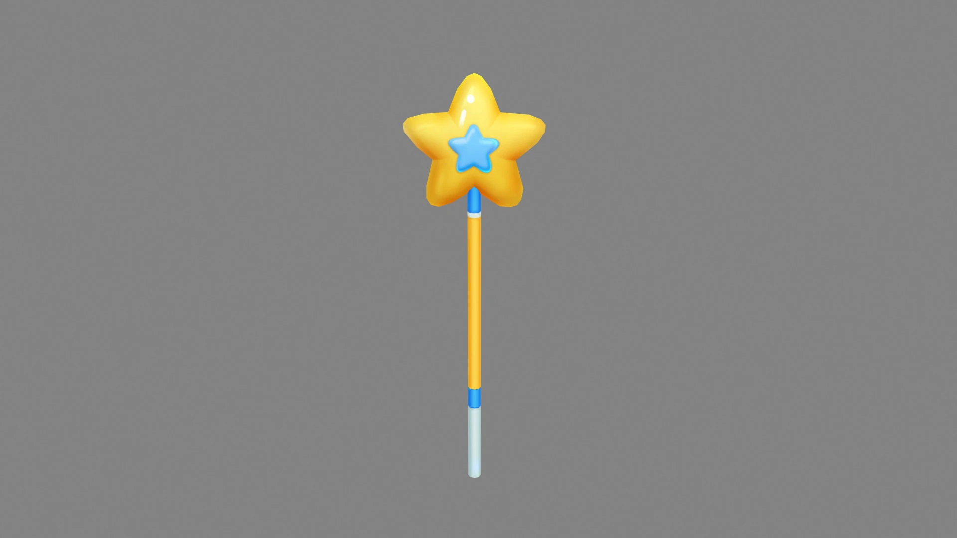 Cartoon Pentagram Wand 3D Model .c4d .max .obj .3ds .fbx .stl .blend 