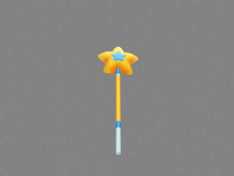 Cartoon Pentagram Wand 3D Model