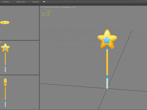 Cartoon Pentagram Wand 3D 模型