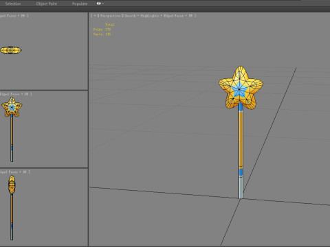 Cartoon Pentagram Wand 3D 模型