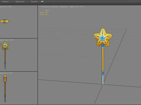 Cartoon Pentagram Wand 3D Model