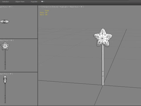 Cartoon Pentagram Wand 3D Model