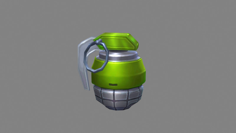 Cartoon green grenade 3D Model .c4d .max .obj .3ds .fbx .stl .blend 