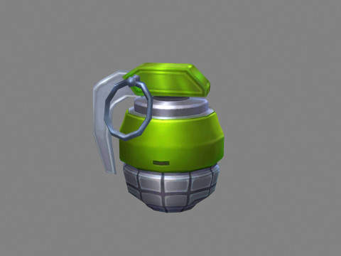 Cartoon green grenade 3D-Modell