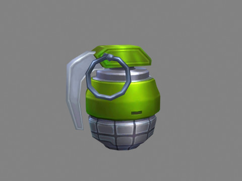 Cartoon green grenade 3D Model
