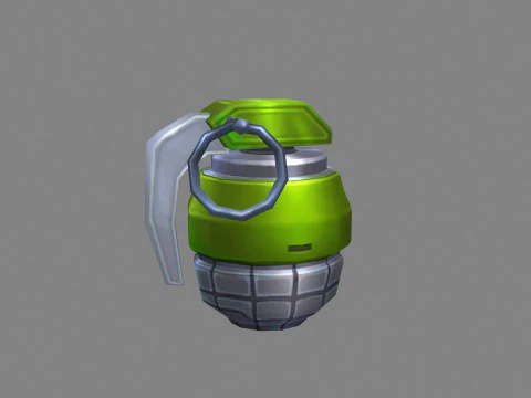 Cartoon green grenade 3D Model
