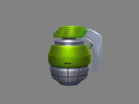 Cartoon green grenade 3D Model