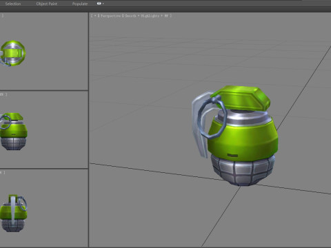 Cartoon green grenade 3D Model