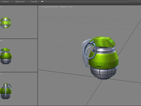 Cartoon green grenade 3D Model