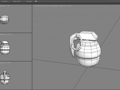Cartoon green grenade 3D Model