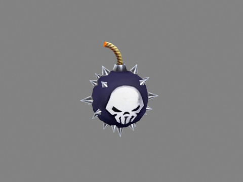 Rivet bomb with skull 3D-Modell