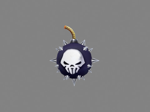 Rivet bomb with skull Modello 3D