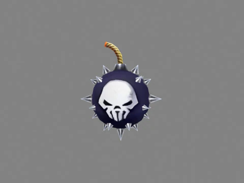 Rivet bomb with skull 3D Model