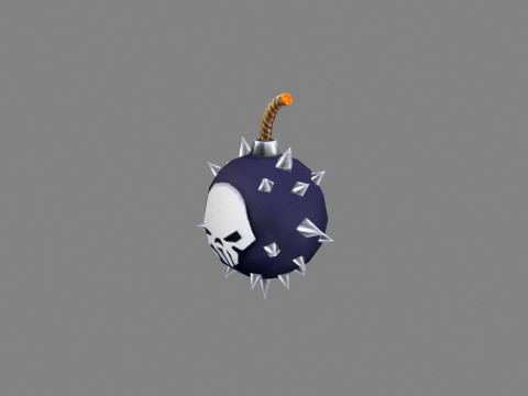 Rivet bomb with skull Modello 3D