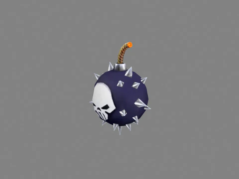 Rivet bomb with skull 3D Model