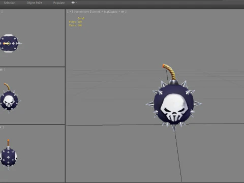Rivet bomb with skull 3D Model