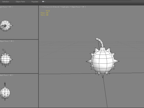 Rivet bomb with skull Modello 3D
