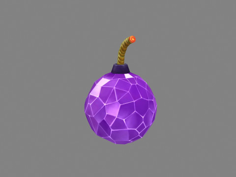 Amethyst Diamond Bomb - plastic grenade 3D Model
